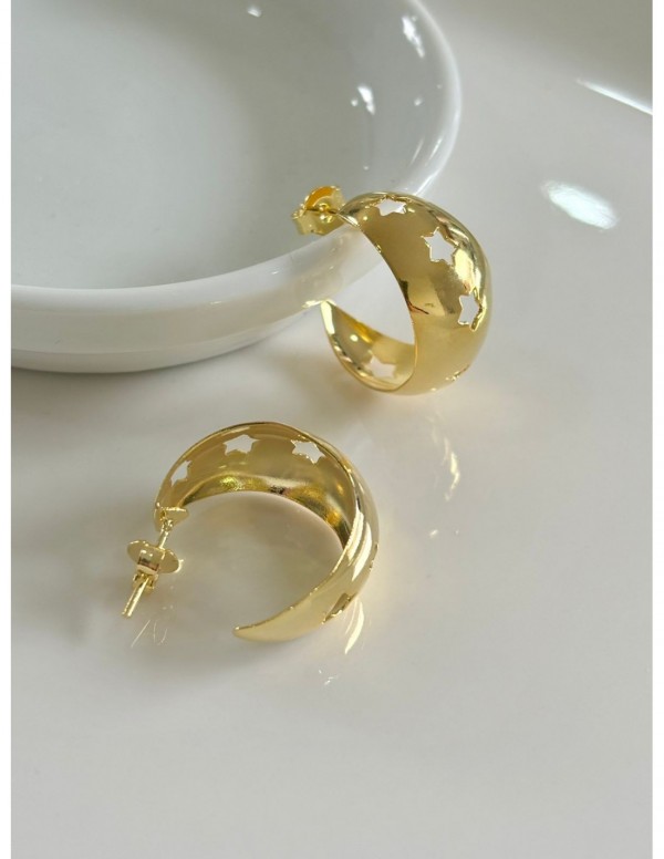 AROS BAÑADOS EN ORO ESTRELLAS