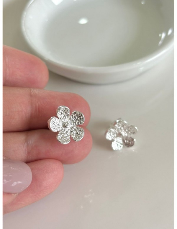 AROS BAÑADOS EN PLATA FLOR