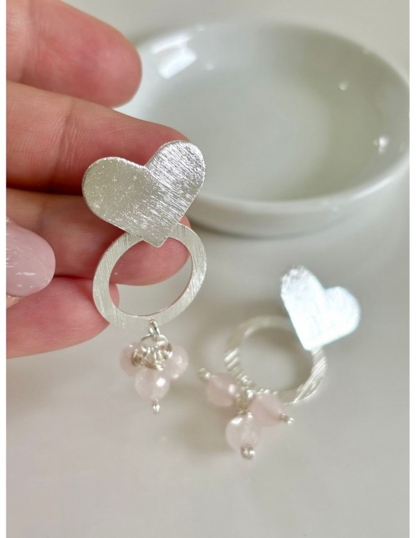 AROS BAÑADOS EN PLATA CORAZON