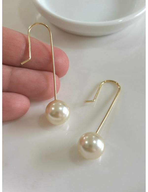 AROS BAÑADOS EN ORO PIEDRA BLANCA