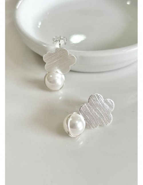 ARO BAÑO DE PLATA PERLA BLANCA