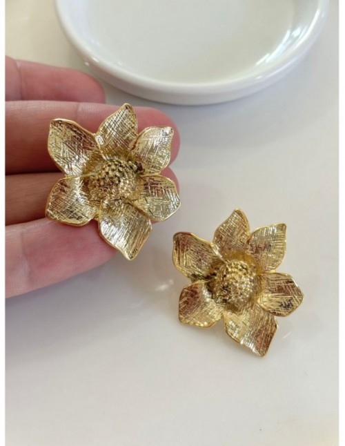 AROS BAÑADOS EN ORO FLOR 32MM