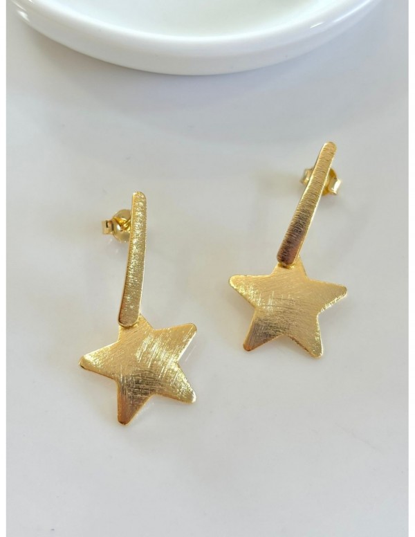 AROS BAÑADOS EN ORO ESTRELLA 30MM