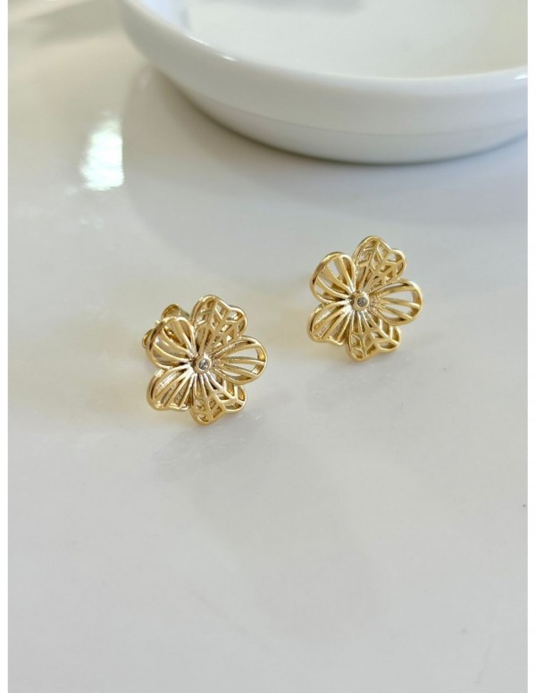 AROS BAÑADOS EN ORO FLOR