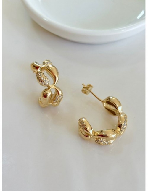 AROS BAÑADOS EN ORO ARGOLLA CIRCONES 20MM