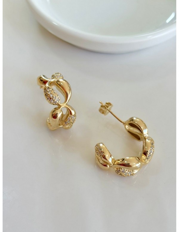 AROS BAÑADOS EN ORO ARGOLLA CIRCONES 20MM