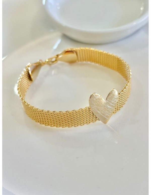 PULSERA BAÑADA EN ORO CORAZON