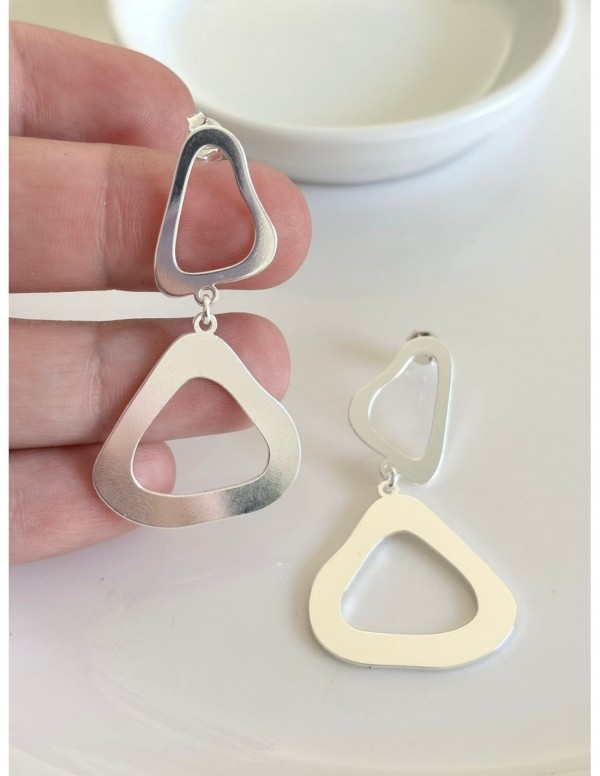 AROS BAÑADOS EN PLATA TRIANGULAR 58MM