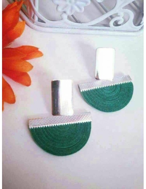 ARO BANO DE PLATA GAMUZA VERDE
