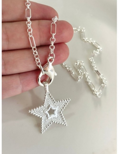 COLLARES BAÑADOS EN PLATA COLGANTE DE ESTRELLA