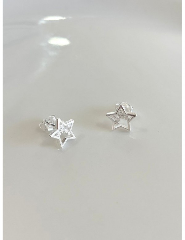 AROS BAÑADOS EN PLATA ESTRELLA 10 MM