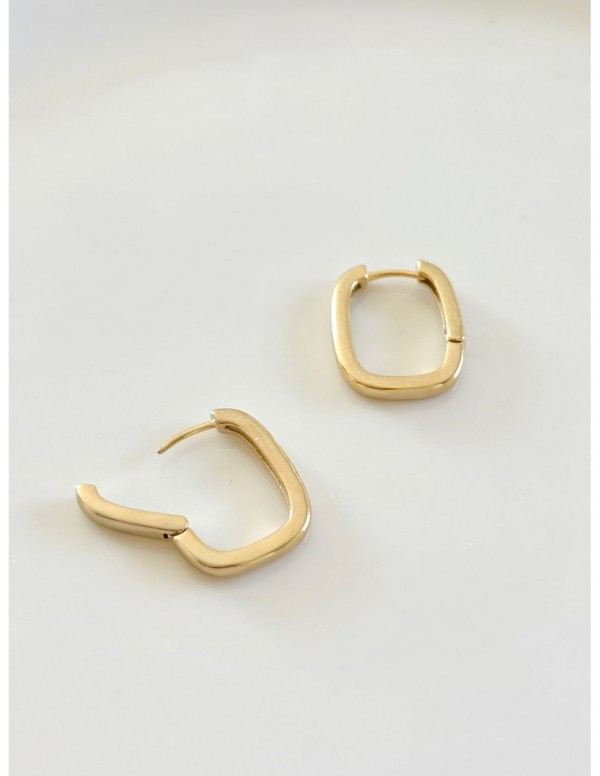 AROS BAÑADOS EN ORO ARGOLLA RECTANGULAR 20MM