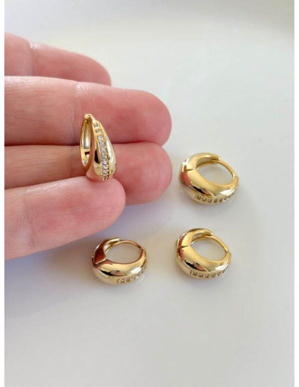 DUO AROS BAÑADOS EN ORO  ARGOLLA  10 Y 15MM
