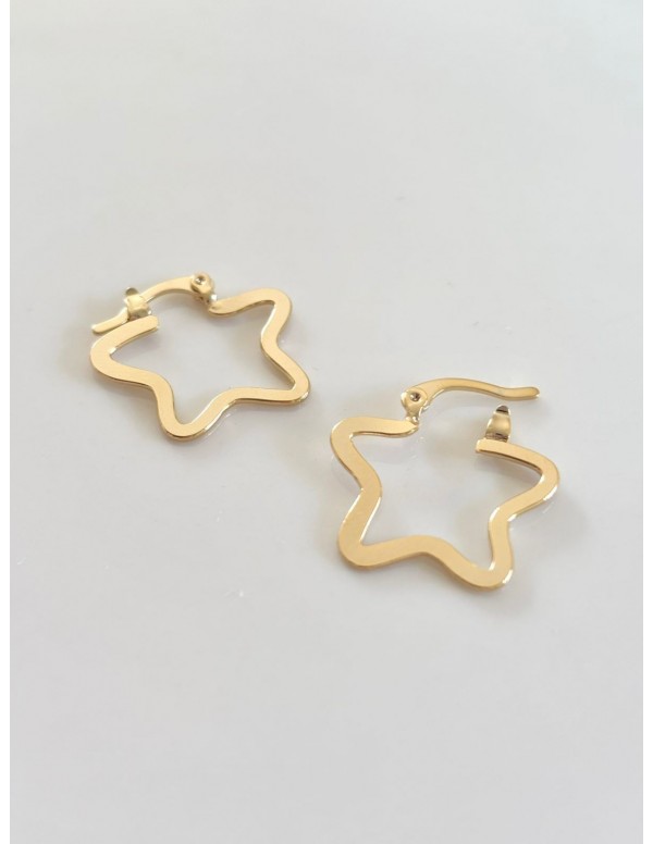 AROS BAÑADOS EN ORO ESTRELLA 20MM