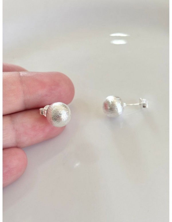 AROS BAÑADOS EN PLATA PERLA 10MM
