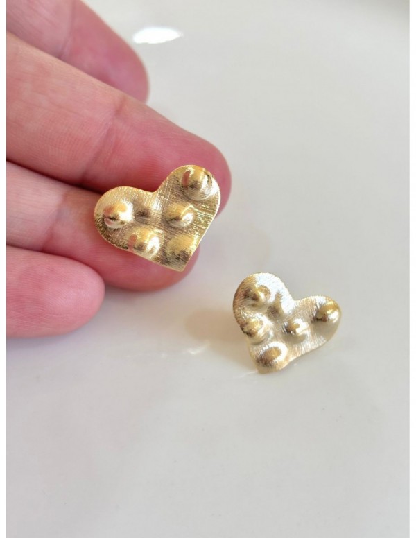 AROS BAÑADOS EN ORO CORAZON 16MM